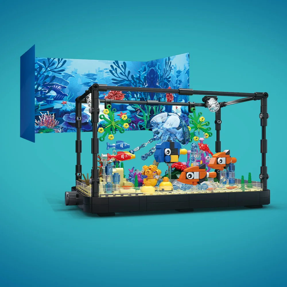 Fish Tank Building Block Set w - Aquarium Marine Lights 评论和价格