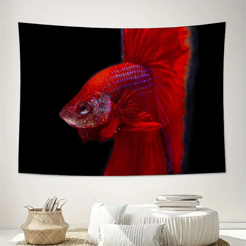 Vibrant Red Betta Fish Tapestr - Ocean Aquarium 评论和价格